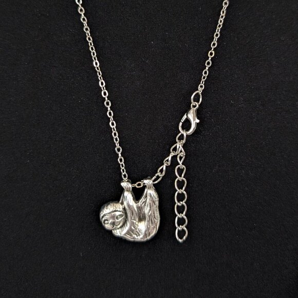 (2/$20) Hanging Sloth Pendant Necklace - Picture 5 of 6